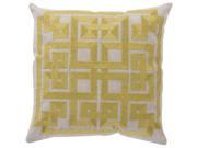 Surya Gramercy Poly Fill 18 Square Pillow in Lime and Gray