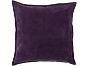 Surya Cotton Velvet Poly Fill 22 Square Pillow in Purple