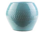 Surya Fiesta 13.4 x 13.4 Ceramic Pot in Glossy Aqua