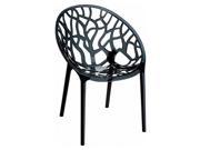 Compamia Crystal Polycarbonate Patio Dining Chair in Black set of 2