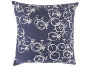 Surya Pedal Power Down Fill 18 Square Pillow in Blue and Gray