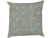 Surya Atlas Poly Fill 22 Square Pillow in Mint and Taupe