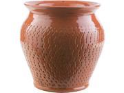 Surya Fiesta 11.8 x 14.6 Ceramic Pot in Glossy Orange
