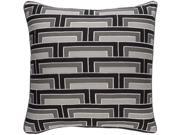 Surya Mod Steps Down Fill 20 Square Pillow in Black and Gray