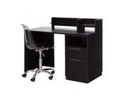 South Shore Academic Computer Desk with Chair in Black Oak