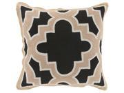 Surya Maze Down Fill 20 Square Pillow in Black and Beige