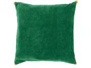 Surya Velvet Poms Down Fill 20 Square Pillow in Green and Yellow