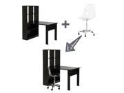 South Shore Annexe Computer Desk with Chair in Pure Black