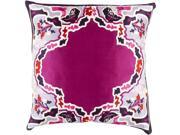 Surya Geisha Poly Fill 22 Square Pillow in Purple and Gray