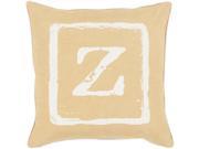 Surya Big Kid Blocks Poly Fill 20 Square Pillow in Gold and Ivory