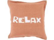 Surya Relax Poly Fill 22 Square Pillow in Rust