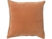 Surya Cotton Velvet Poly Fill 22 Square Pillow in Red