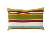 Surya Storm Poly Fill 13 x 20 Lumbar Pillow in Red Green and Yellow