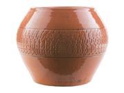 Surya Fiesta 13.4 x 13.4 Ceramic Pot in Glossy Orange