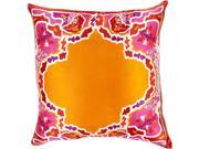 Surya Geisha Down Fill 18 Square Pillow in Orange and Red