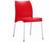 Compamia Vita Resin Outdoor Patio Dining Chair in Red set of 2