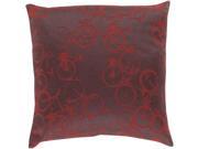Surya Pedal Power Poly Fill 18 Square Pillow in Red and Brown