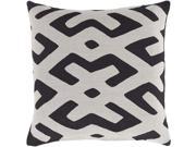 Surya Nairobi Poly Fill 20 Square Pillow in Black and Gray