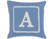 Surya Big Kid Blocks Poly Fill 22 Square Pillow in Cobalt and Beige