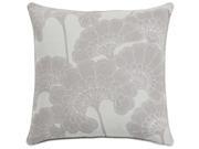 Surya Japanese Floral Poly Fill 18 Square Pillow in Taupe