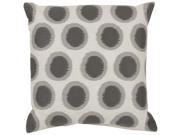 Surya Ikat Dots Down Fill 18 Square Pillow in Ivory and Slate