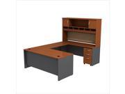 Bush BBF Series C 72 U Shaped Desk with Hutch in Auburn Maple