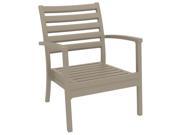 Compamia Artemis Outdoor Patio Dining Arm Chair in Dove Gray set of 4