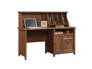 Sauder Edge Water Computer Desk with Hutch in Auburn Cherry