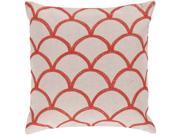 Surya Meadow Poly Fill 22 Square Pillow in Red