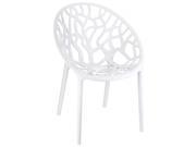 Compamia Crystal Polycarbonate Patio Dining Chair in Glossy White set of 2