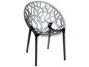 Compamia Crystal Polycarbonate Patio Dining Chair in Smoke Gray set of 2