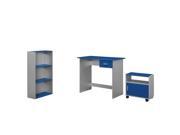 Monarch 3 Piece Kids Desk Set in Blue and Silver
