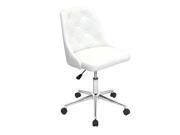Lumisource Marche Upholstered Swivel Office Chair in White
