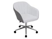 Lumisource Shelton Swivel Office Chair in Gray and White