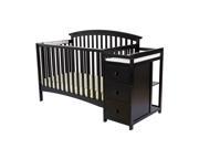 Dream On Me Niko 5 in 1 Convertible Crib with Changer in Black