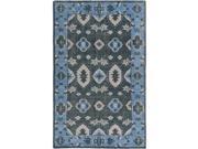 Surya Pazar 3 6 x 5 6 Hand Knotted Wool Rug in Blue and Green