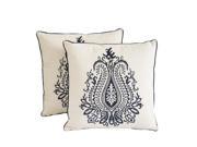 Trent Home Blanca Embroidered Pillows in Beige Set of 2