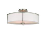 Livex Wesley Ceiling Mount in Brushed Nickel