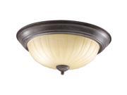 Quorum 3 Light Bowl Flush Mount in Toasted Sienna