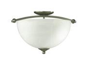 Quorum HEMISPHERE 3 Light Bowl Semi Flush Mount in Satin Nickel