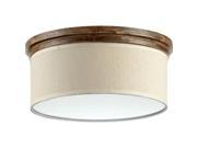 Quorum Telluride 3 Light Drum Shade Flush Mount in Early American