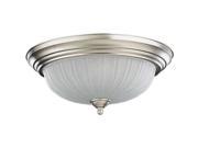 Quorum 3 Light Bowl Flush Mount in Satin Nickel