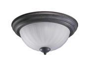 Quorum 3 Light Bowl Flush Mount in Toasted Sienna