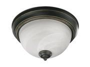 Quorum 2 Light Bowl Flush Mount in Old World