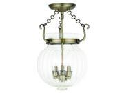 Livex Lighting Everett Flush Mounts Antique Brass 50504 01