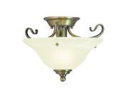 Livex Coronado Ceiling Mount in Antique Brass