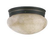 Quorum 1 Light Mushroom Flush Mount in Old World