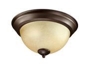 Quorum 2 Light Bowl Flush Mount in Oiled Bronze