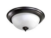 Quorum 3 Light Bowl Flush Mount in Old World