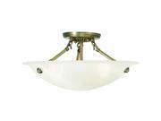 Livex Oasis Ceiling Mount in Antique Brass